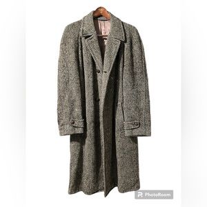 Irish Tweed Wool Coat Men’s Size 40 Lytton’s Woven In Ireland